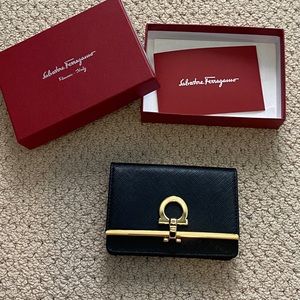 Salvatore Ferragamo compact cardholder. Super cute & convenient for key & cards